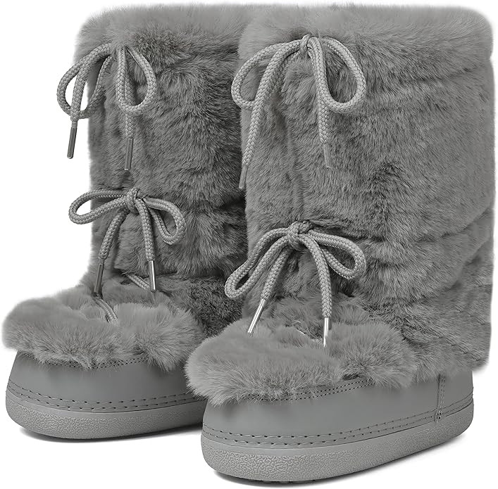 CELNEPHO Fur Boots Comfortable Winter Boots for Women Fuzzy Boots Mid Calf Anti-Slip Rubber Sole ... | Amazon (US)