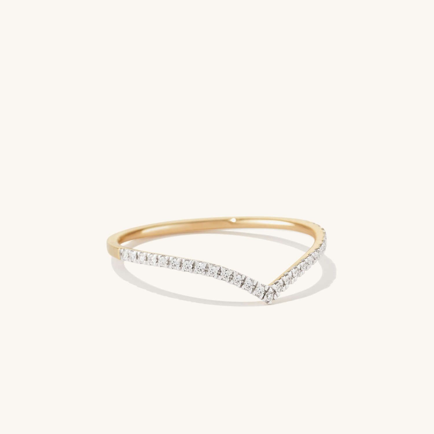 Pave Diamond Wishbone Ring | Mejuri (Global)