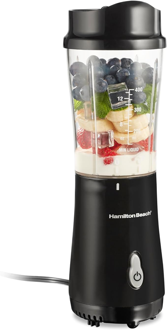 Hamilton Beach Portable Blender for Shakes and Smoothies with 14 Oz BPA Free Travel Cup and Lid, ... | Amazon (US)