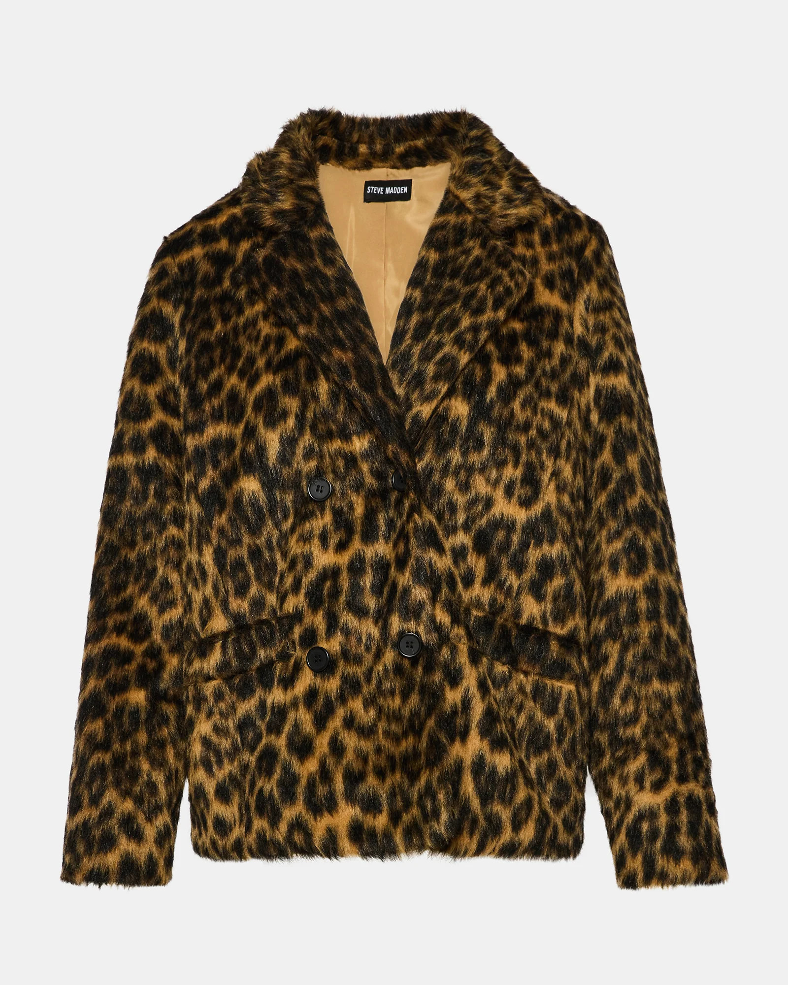 MADLEY Cheetah Print Faux Fur Button-Up Women's Jacket | Steve Madden (US)
