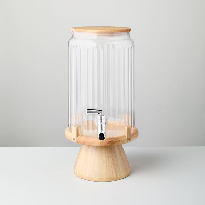 7.7L Fluted Plastic Drink Dispenser with Wood Stand - Hearth & Hand™ with Magnolia | Target