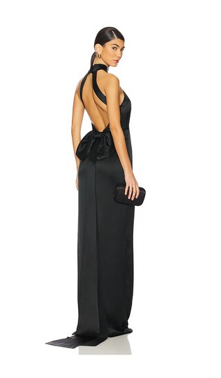 Bristol Bow Evening Dress in All Black | Revolve Clothing (Global)
