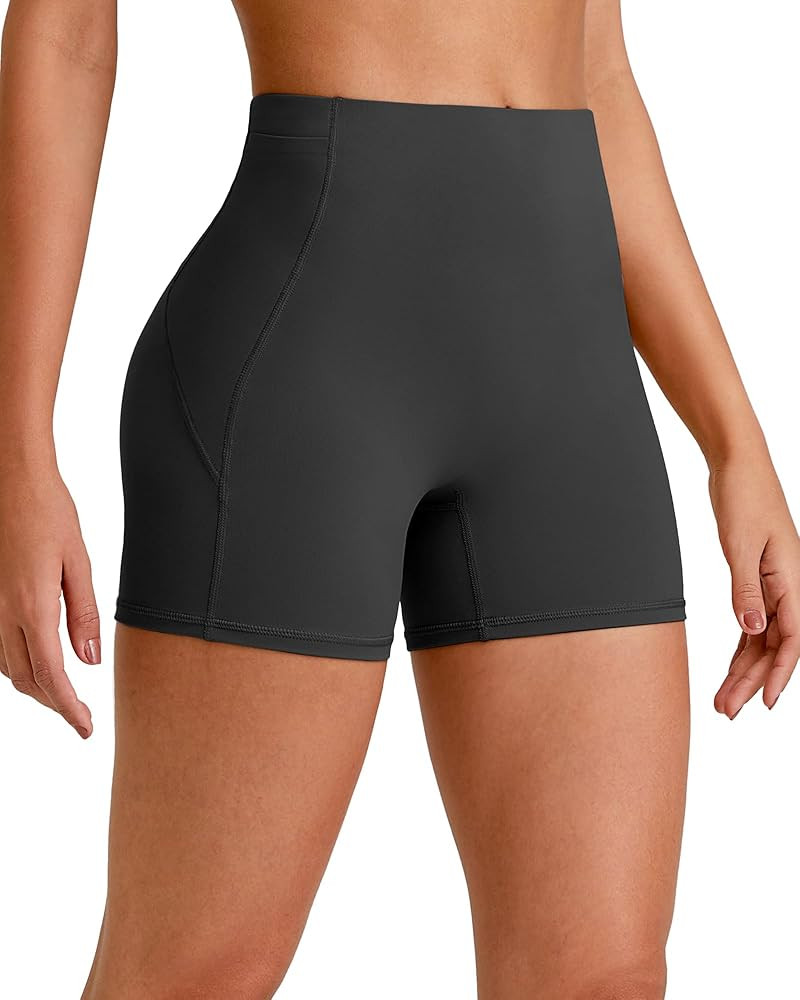 G4Free Barefeel Biker Shorts Women Tummy Control High Waisted No Front Seam Workout Gym Shorts wi... | Amazon (US)