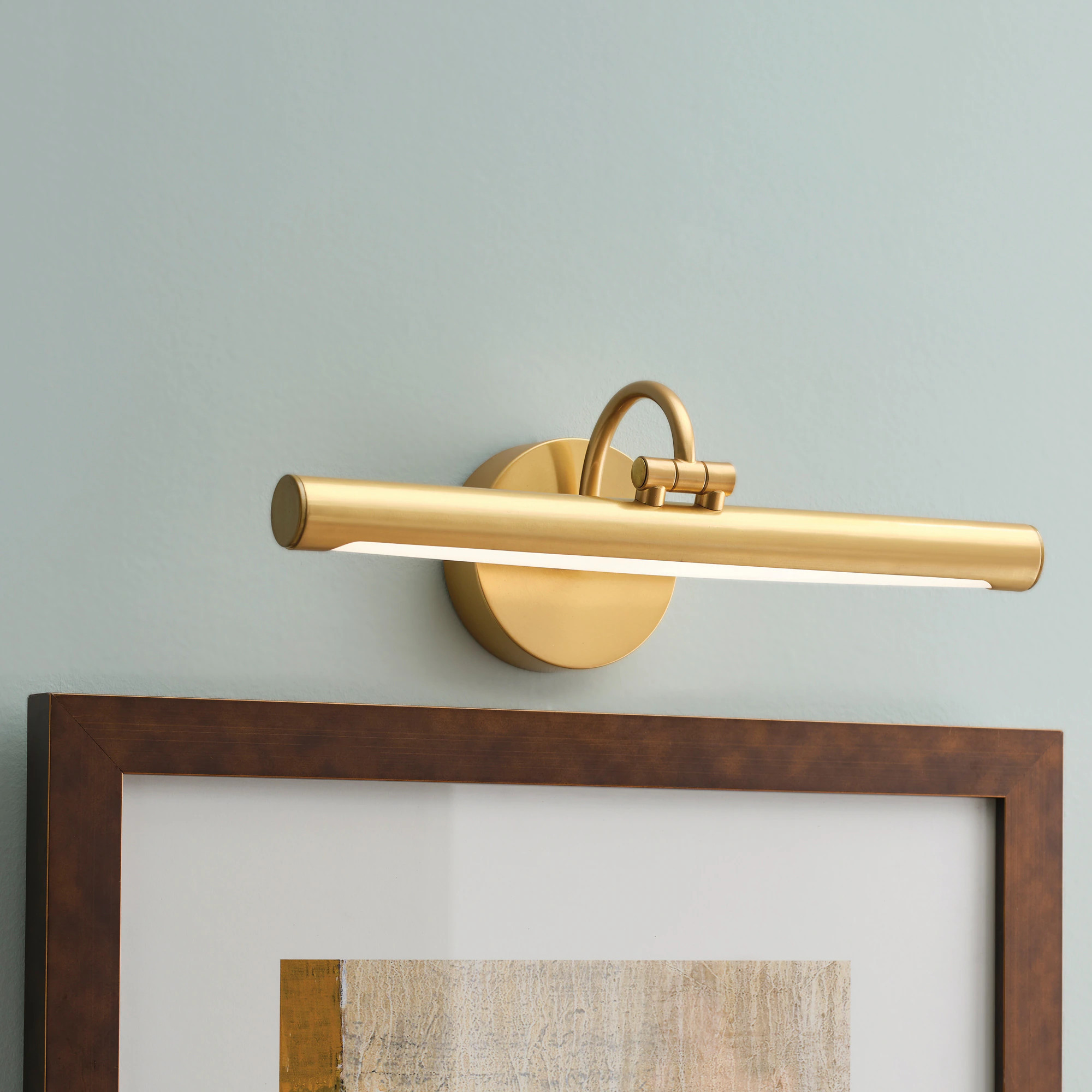 allen + roth Prichard Brushed Gold LED Battery Picture Light one_size | FS00080-BA | Lowe's