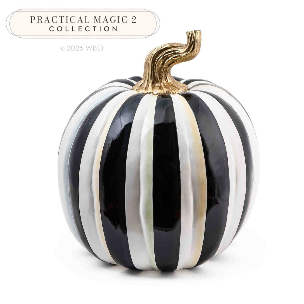 Courtly Stripe Glossy Large Pumpkin | MacKenzie-Childs