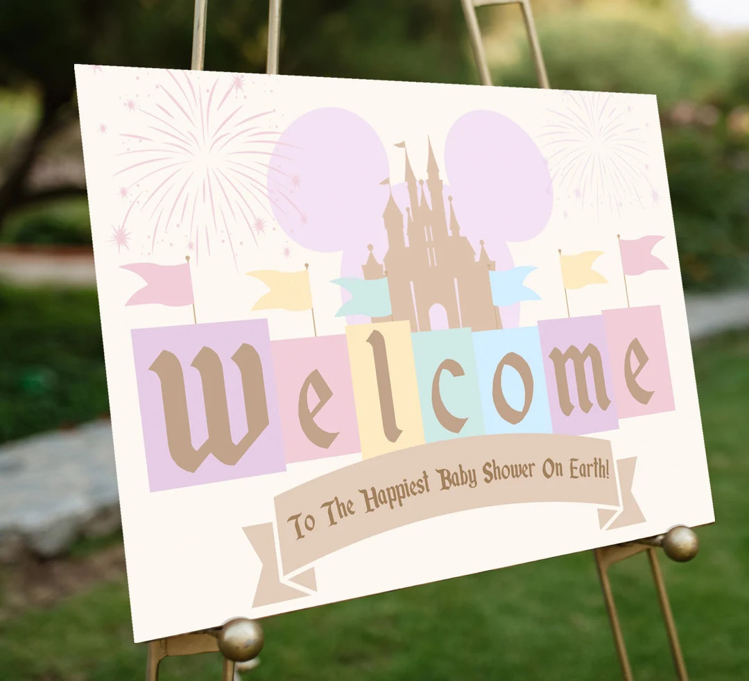 Happiest Baby Shower on Earth - Welcome Sign - Vintage Disneyland - Babyland - Instant Download -... | Etsy (US)