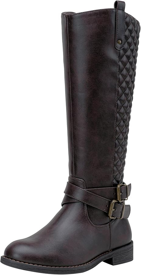 Vepose Women's 49 Riding Boots Knee High Boots+Buckle Calf Boot | Amazon (US)