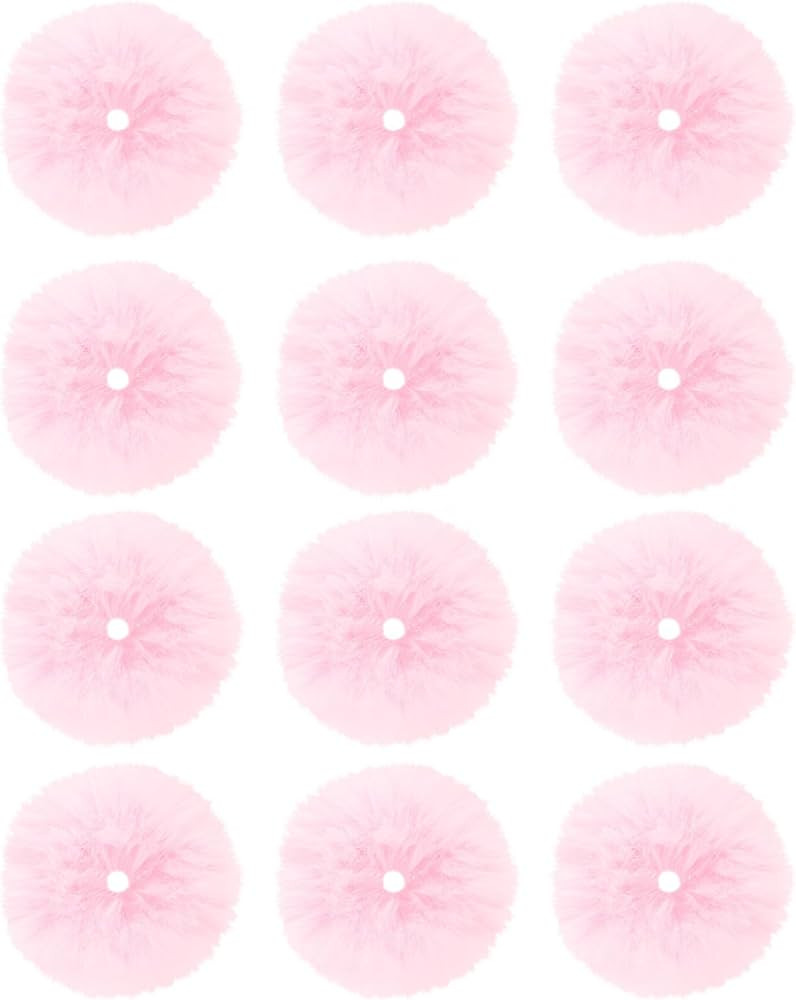 Semato 12 PCS Fuzzy Hair Ties - Fluffy Scrunchies & Pom Pom Hair Ties With Faux Rabbit Fur - Pink... | Amazon (US)