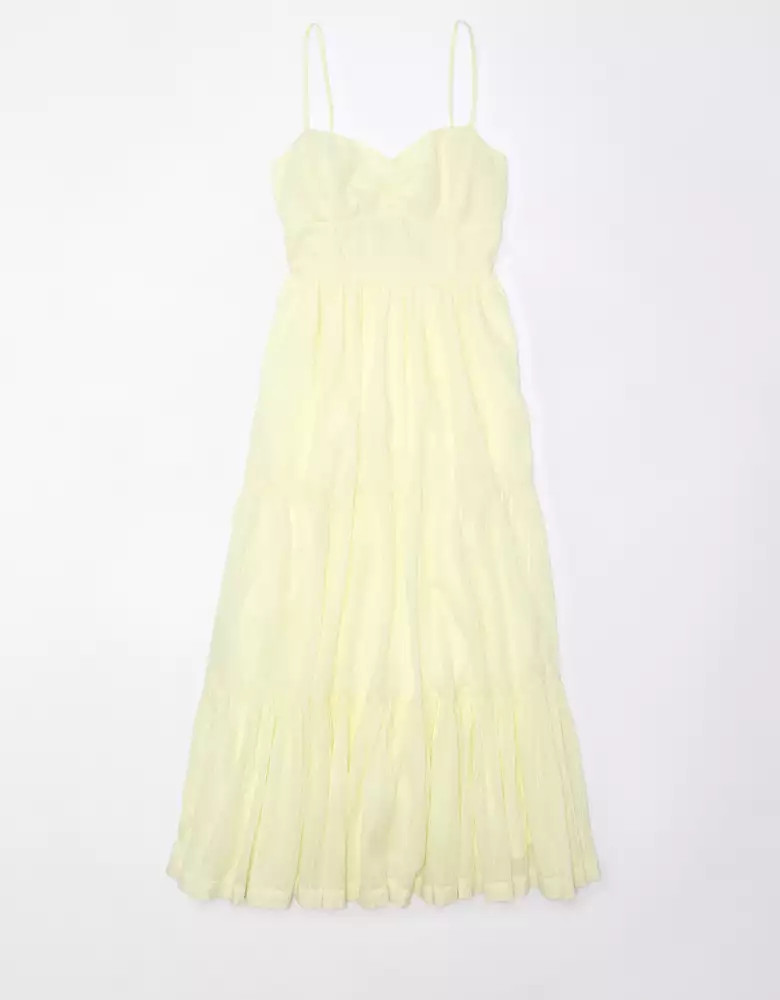 AE Tie Back Babydoll Midi Dress | American Eagle Outfitters (US & CA)