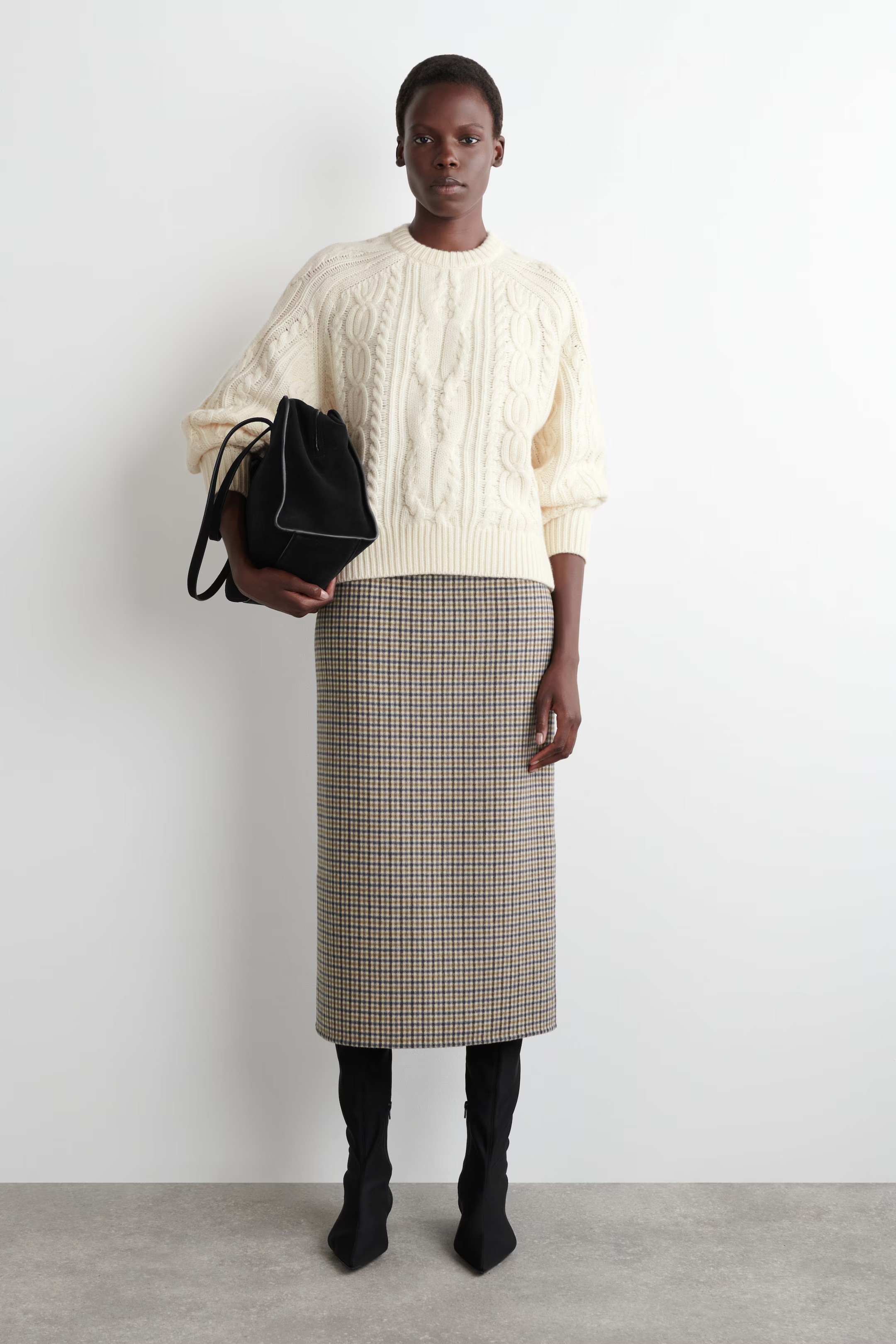 CABLE-KNIT WOOL-CASHMERE JUMPER - CREAM | COS GB | COS UK