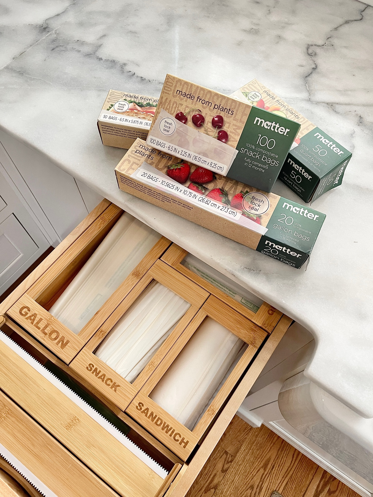 This ziplock bag organizer and foil and wrap dispenser are from Amazon. They allow me to consolidate everything in one drawer without having to jam boxes in. Form and function combined

#LTKhome #LTKstyletip #LTKFind