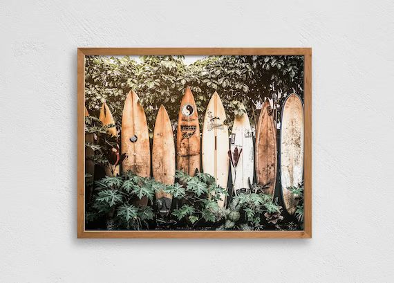 Retro Surfboard Print Printable Beach Wall Decor Beach - Etsy | Etsy (US)