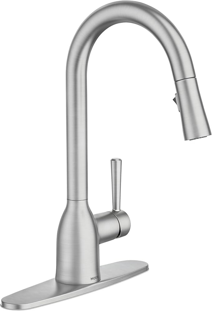 Moen Adler Spot Resist Stainless One-Handle High Arc Pulldown Kitchen Faucet with Power Clean, 87... | Amazon (US)