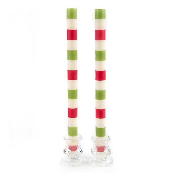 Red & Green Stripe Dinner Candles, Set of 2 | Waiting On Martha