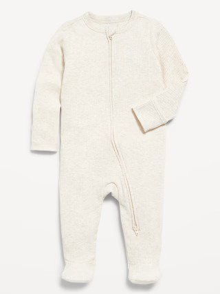 2-Way-Zip Sleep & Play Ribbed Footed One-Piece for Baby | Old Navy (US)
