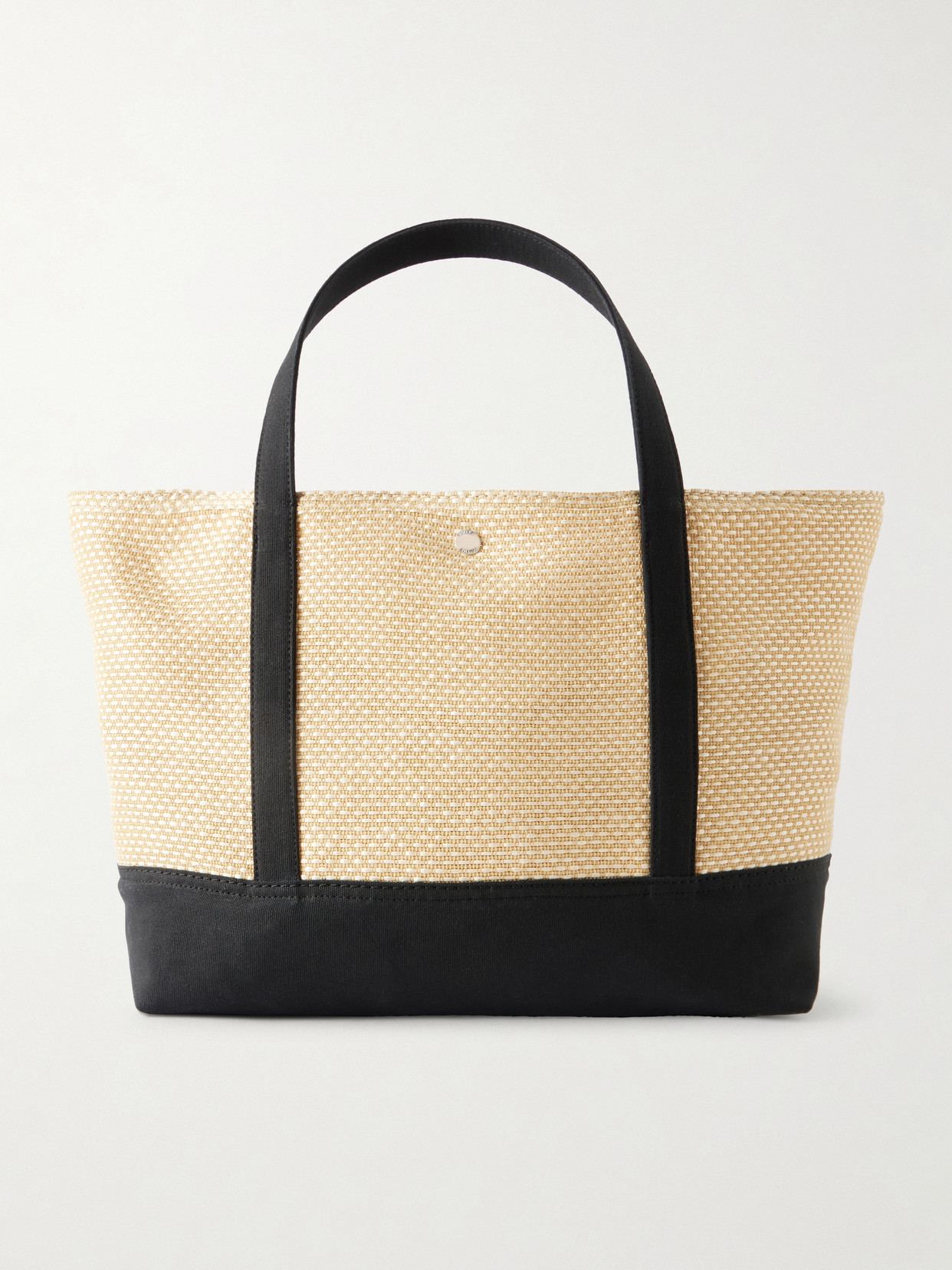 TOTEME - Canvas-trimmed Raffia Tote - Black | NET-A-PORTER (US)