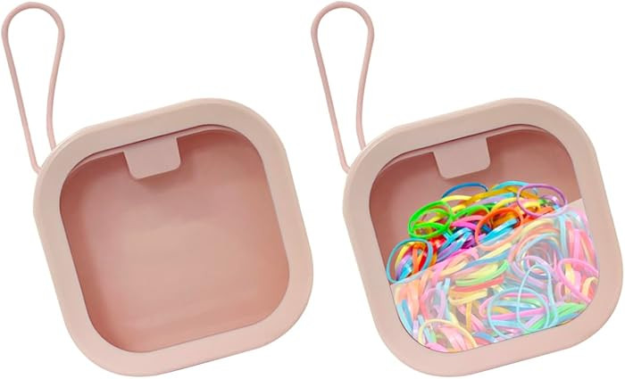 KVZVK 2 Pack Hair Tie Organizer Boxes，Portable Travel Hair Accessory Storage Organizer for Girl... | Amazon (US)
