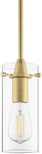 Gold Pendant Light - Modern Effimero Mini Pendant Lighting for Kitchen Island Decor - Clear Glass... | Amazon (US)