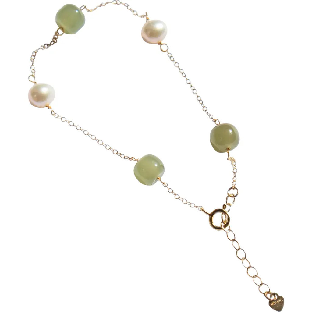 seree Olivia Jade pearl bracelet in Light Green at Nordstrom | Nordstrom