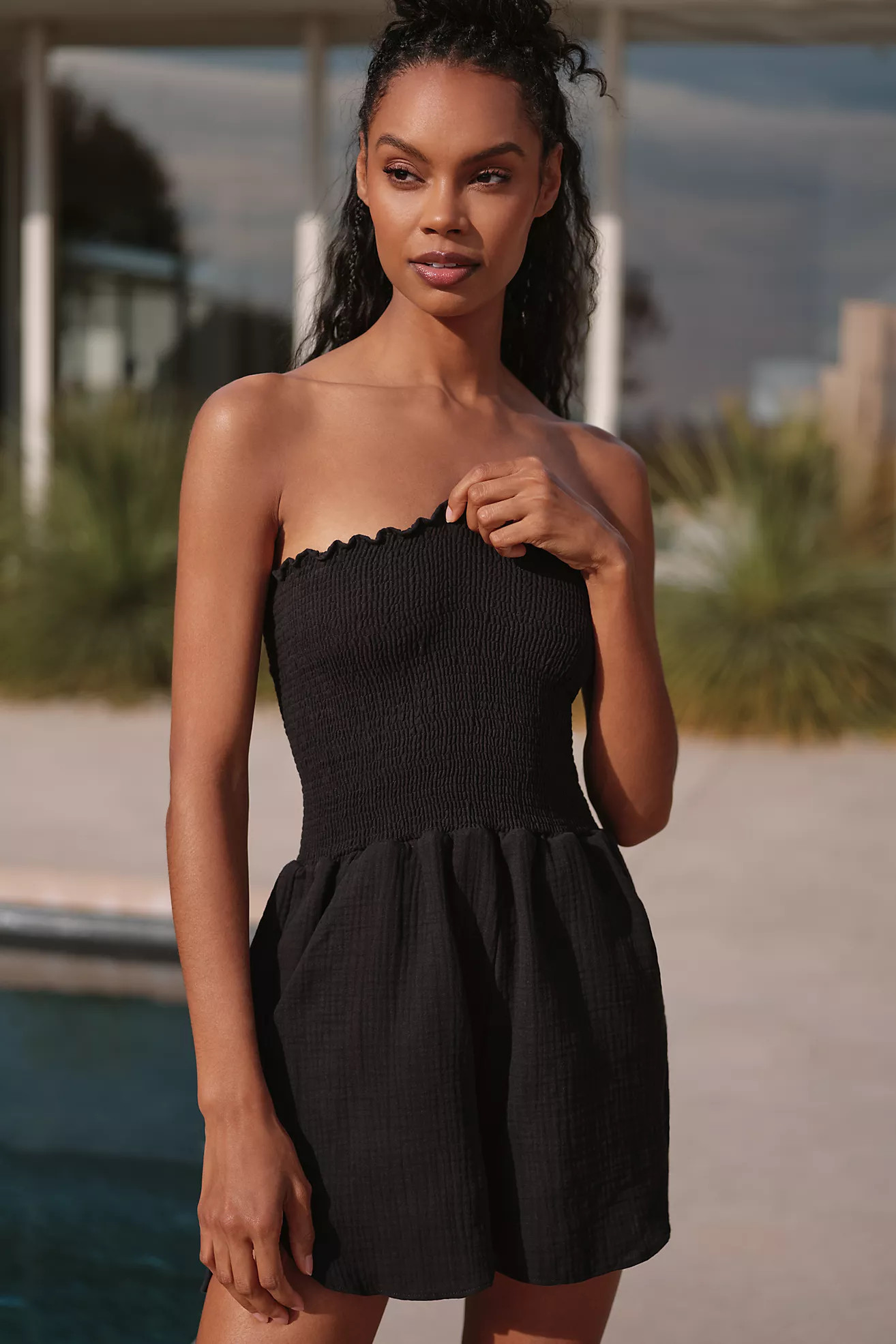 Peixoto Torey Strapless Smocked Romper | Anthropologie (US)