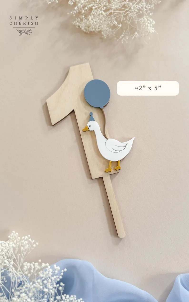 Cake Topper First Birthday Baby Boy, One Silly Goose, Vintage Goose Nursery - Etsy | Etsy (US)