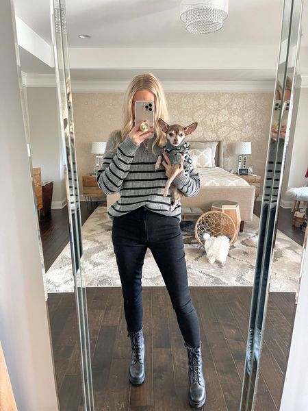 Love this zip front sweater so much I have in two colors!

Winter outfit, dog sweater, striped sweater, Abercrombie jeans, Shein 

#LTKunder50 #LTKSeasonal #LTKstyletip
