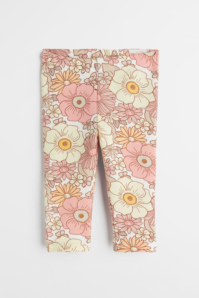 New ArrivalLeggings in thick cotton jersey with soft, brushed inside. Soft, adjustable, elasticiz... | H&M (US + CA)