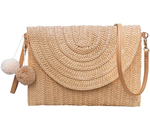 Dailyacc Straw Shoulder Bag For Women Woven Purse Summer Beach Envelope Clutch Straws Wallet | Amazon (US)