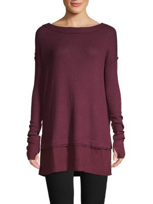 Waffle-Knit Long-Sleeve Top | Saks Fifth Avenue OFF 5TH