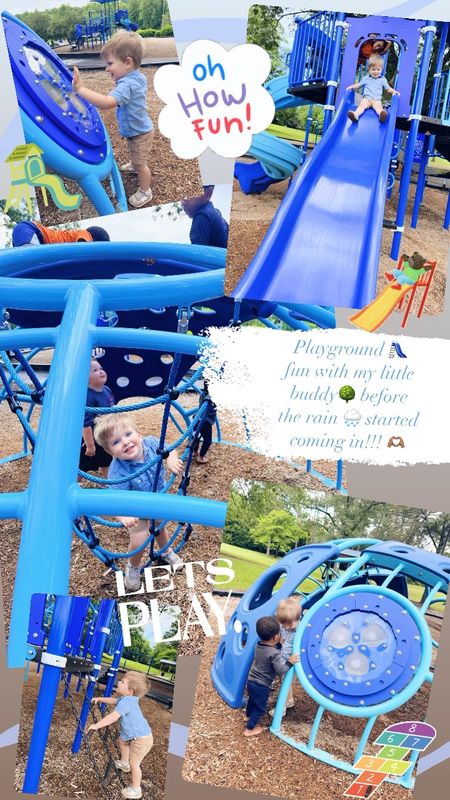 Playground 🛝 fun with my little buddy 🌳 before the rain 🌧️ started coming in!! 🫶🏽