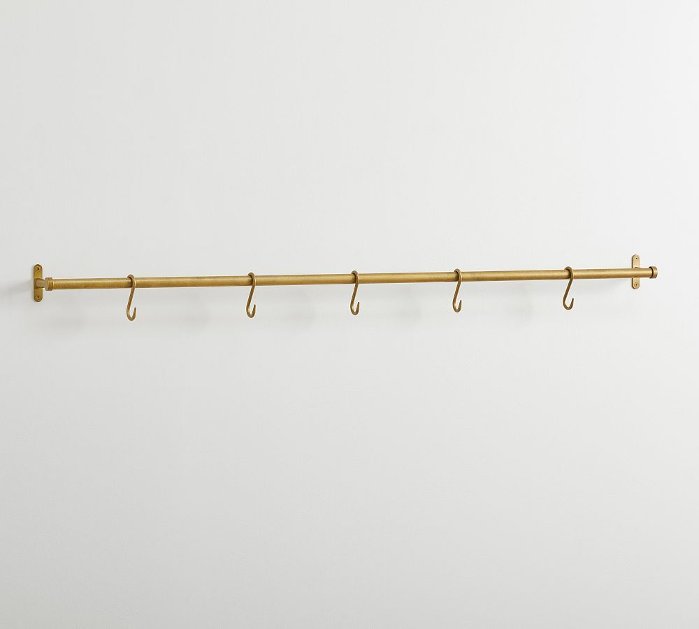 Manchester Brass Rail with Hooks | Pottery Barn (US)
