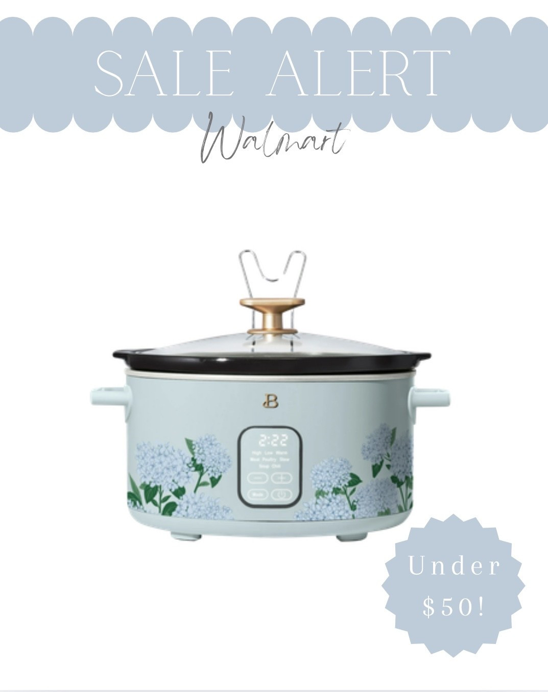 Love this hydrangea slow cooker! This is a great gift idea and under $50!

coastal kitchen, blue kitchen appliances, blue and white kitchen, coastal decor, coastal home decor, coastal decorating, coastal interiors, coastal house decor, neutral home decor, modern traditional, traditional home decor,  hamptons style, Nantucket style, New England style, classic coastal, timeless, East Coast style, blue & white home decor, coastal grandmillennial, coastal grandmother, coastal grand daughter, Nancy Meyers style#LTKGiftGuide

#LTKSaleAlert #LTKHome