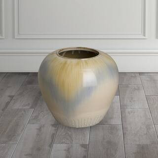 19.5 in. H Round Porcelain Vase in Falling Rain | The Home Depot