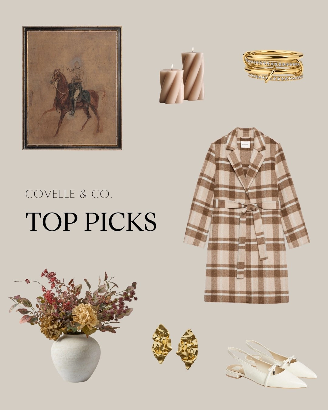 🍂 September Top Picks Are Here! 🍂

As we transition back into fall, we’re leaning into cozy neutrals and warm earth tones—think rich browns, soft creams, and golden details. This month’s curated collection pairs timeless style staples with home accents that elevate everyday living:

👢 Banana Republic Trench Coat
👠 Zappos White Pointed Flats
✨ Alexis Bittar Gold Earrings
💍 Electric Picks Stacked Gold Rings
🖼️ Rejuvenation Wall Art
🕯️ West Elm Candles
💐 A boutique of fall flowers to tie it all together

Just like a perfectly staged home, it’s all about creating layers of warmth, sophistication, and comfort. At Covelle & Co., we know the details—whether in your wardrobe, interiors, or real estate investment—make all the difference.

👉 Save this guide for your seasonal refresh, and DM us if you’re ready to bring that same curated, fall-forward energy into your next home or design project.

#CovelleAndCo #FallStyle #InteriorDesign #RealEstateAndDesign #TopPicks #NeutralTones #HomeDesign #FallFavorites

#LTKBeauty #LTKHome #LTKStyleTip