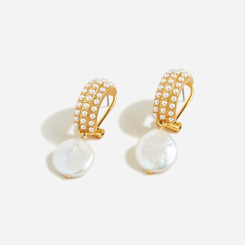 Pearl hoops with freshwater pearl drops | J.Crew US