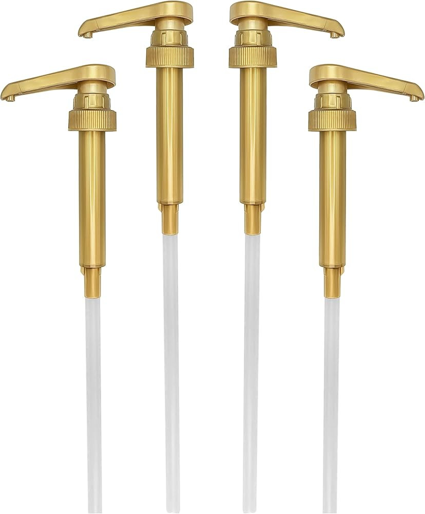 HANDIT - Gold Coffee Syrup Pumps | Fits Liter 750ml / 25-4oz Syrups Torani, DaVinci, Jordan's Ski... | Amazon (US)