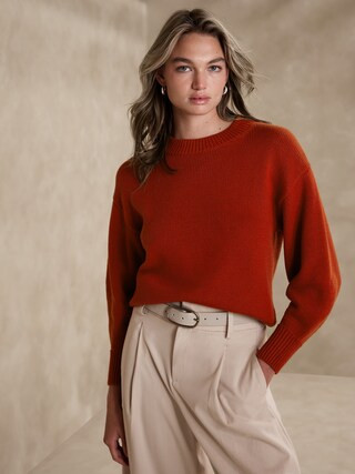 Volume-Sleeve Sweater | Banana Republic Factory