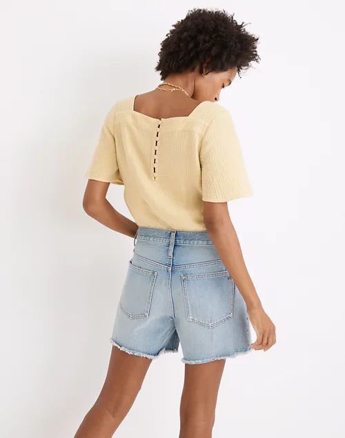 Relaxed Mid-Length Denim Shorts in Selton Wash: Ripped Edition | Madewell