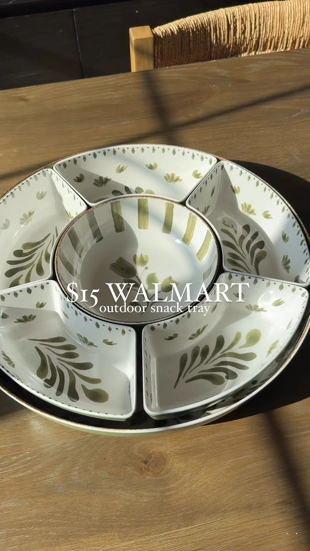 This was too good not to pass up!!! I love this floral melamine snack platter! 

Also comes in grey and blue! 

Walmart home finds, outdoor decor 

#LTKHome