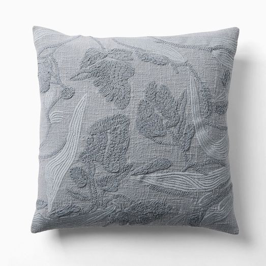 Chunky Embroidery Floral Pillow Cover | West Elm (US)