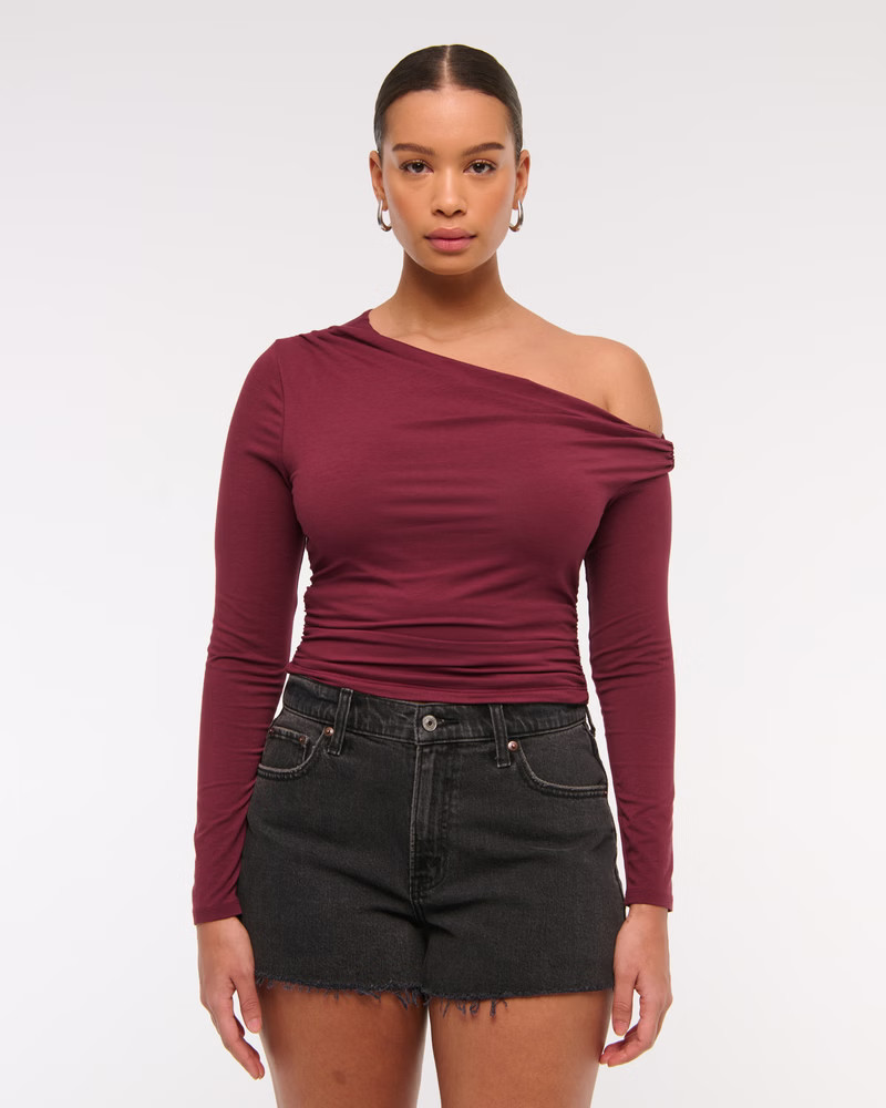 Curve Love High Rise 90s Cutoff Short | Abercrombie & Fitch (US)