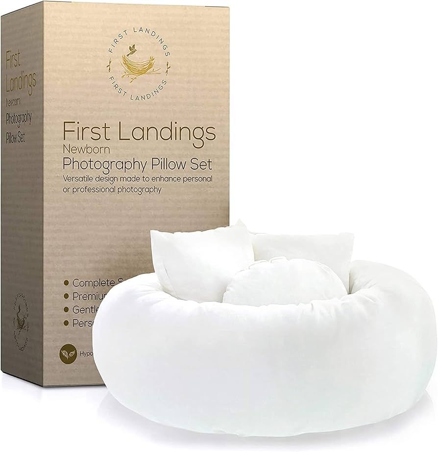 First Landings Newborn Photo Props 4-Pack Posing Pillows - Baby Photoshoot Props for Infant Boy o... | Amazon (US)