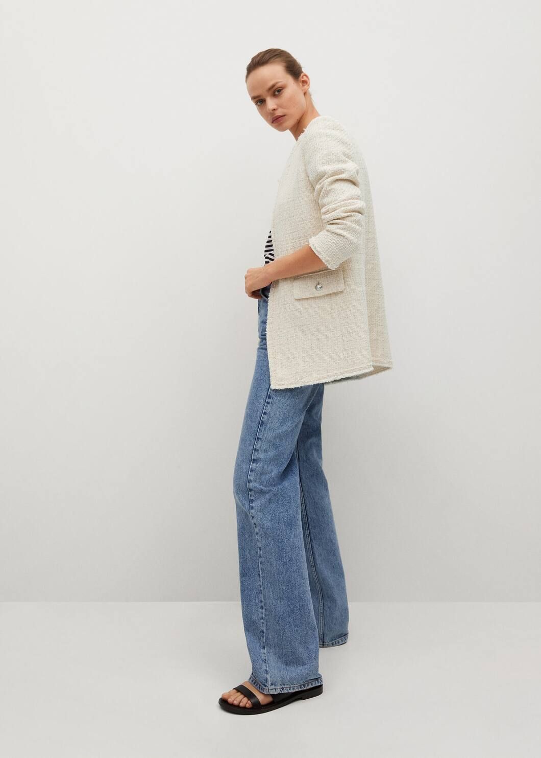 Tweed cotton jacket | MANGO (US)