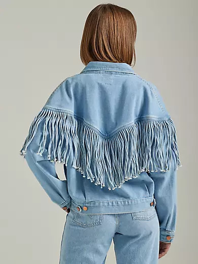 Women's Throwback Fringe Jacket in Cloud Nine | Wrangler