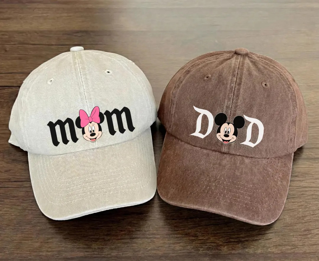 Minnie Mom Mickey Dad Hats, Custom Hat, Disney Mom Dad Hat, Vintage Baseball Hat, Mother's Day Gi... | Etsy (Global)