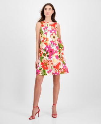 Anne Klein Women's Sleeveless Floral Shift Dress - Macy's | Macy's
