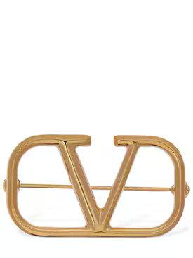 Valentino Garavani - V logo brooch - Gold | Luisaviaroma | Luisaviaroma