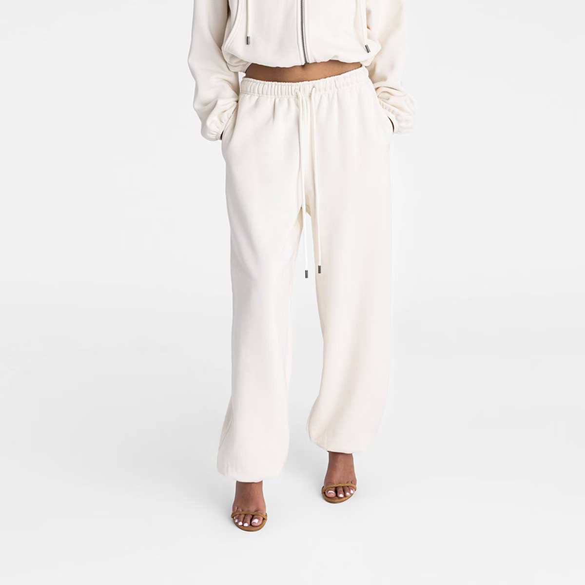 KBB by KAHLANA Women's High-Rise Straight Leg 'The Dwayne Sweats'- Cream XL | Target