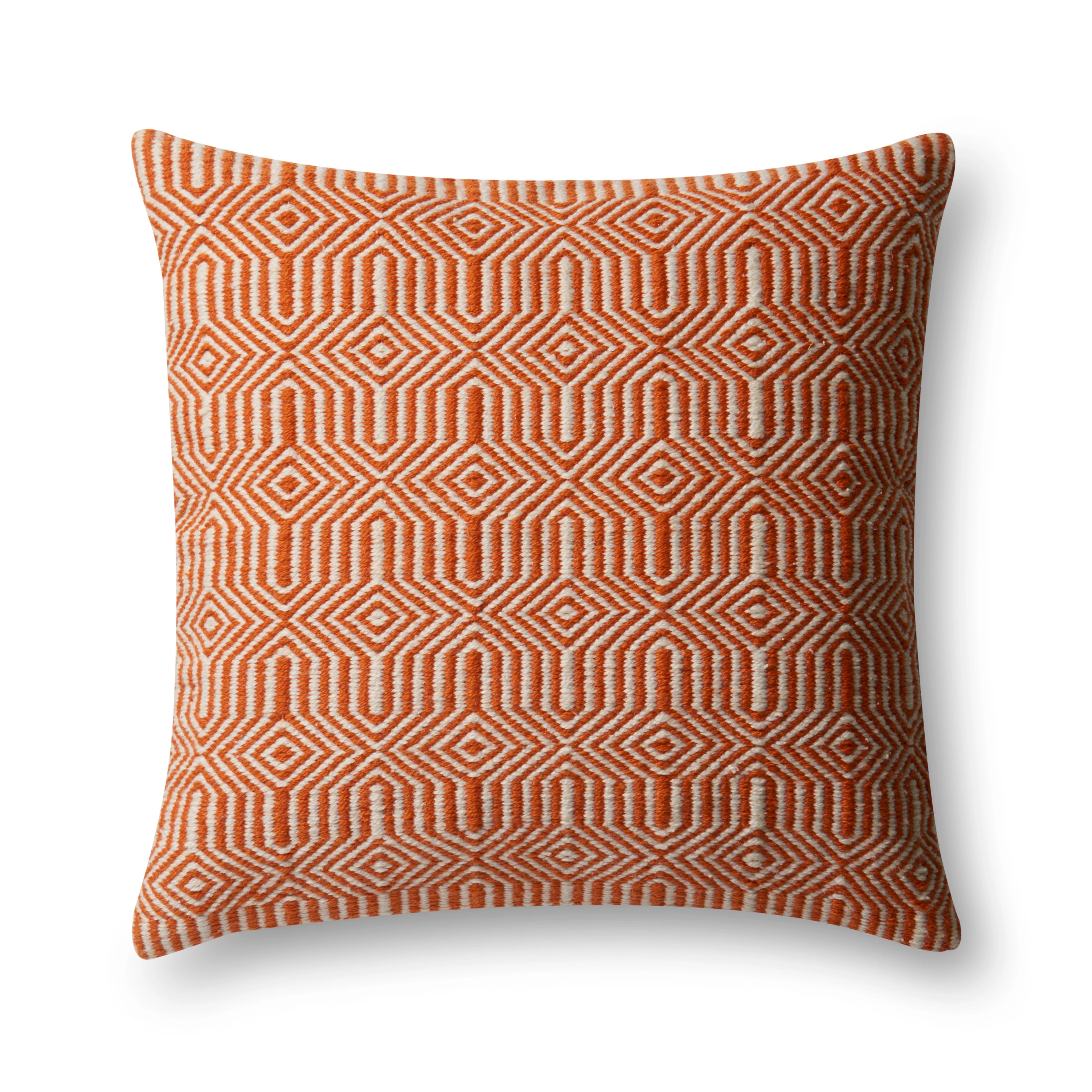 Orange & Ivory Indoor/Outdoor Pillow | Burke Decor