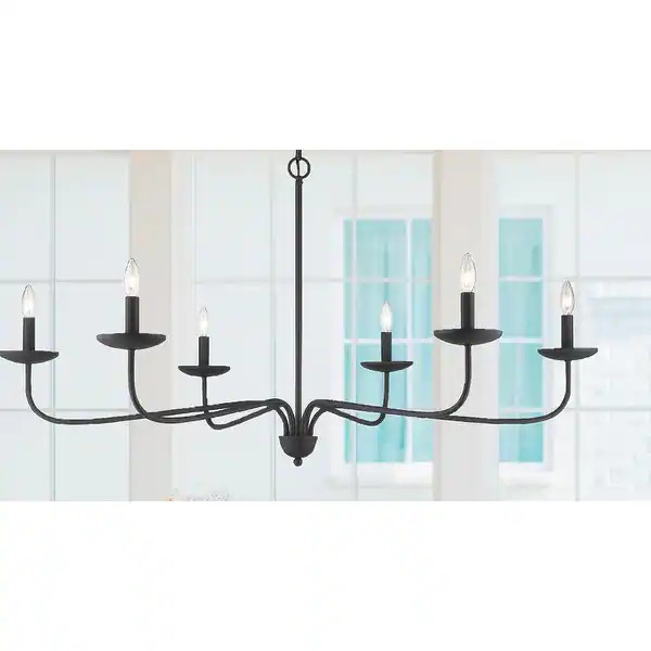 6-light Black Simple Candle Style 50" Diameter Large Chandelier | Bed Bath & Beyond